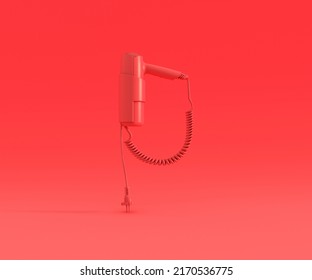 Red Hair Dryer, 3D Rendering.