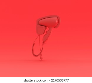 Red Hair Dryer, 3D Rendering.