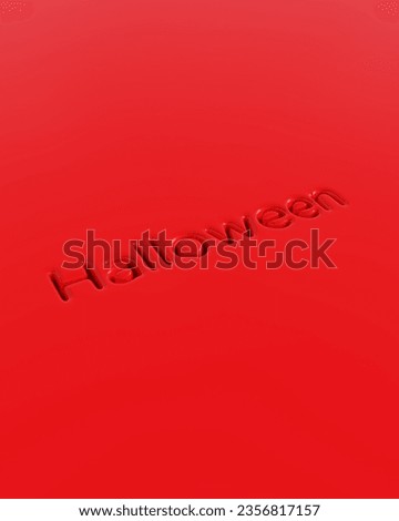 Red Halloween typography typescript soft round depressed shiny plastic stylish funky bright vivid red background 3d illustration render