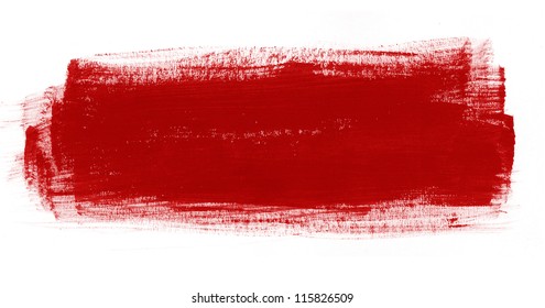 Red Hand Painted Brush Stroke Daub Stock Illustration 115826509 ...