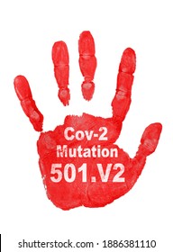 Red Handprint Stops The 501.v2 Mutation Of Corona Virus From South Africa