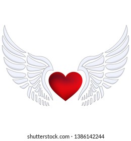 Red Heart Angel Wings Stock Illustration 1350066908