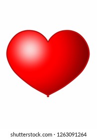 red heart balloon cartoon - Shutterstock ID 1263091264