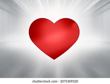 Red Heart Boi Garantido Parintins Amazonas Silver Background Motion Blur