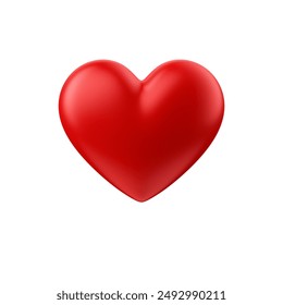 Icono corazón rojo 3d