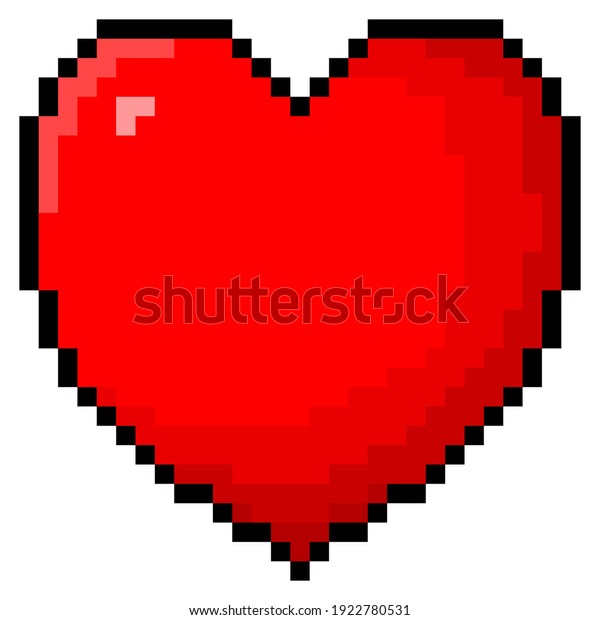 Red Heart Icon Pixel Art Style Stock Illustration 1922780531 | Shutterstock