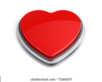 Red Heart Shape Button