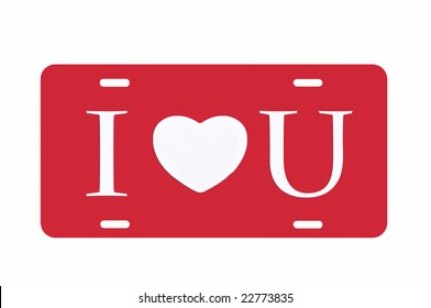 Red Heart You License Plate Illustration Stock Illustration 22773835 ...