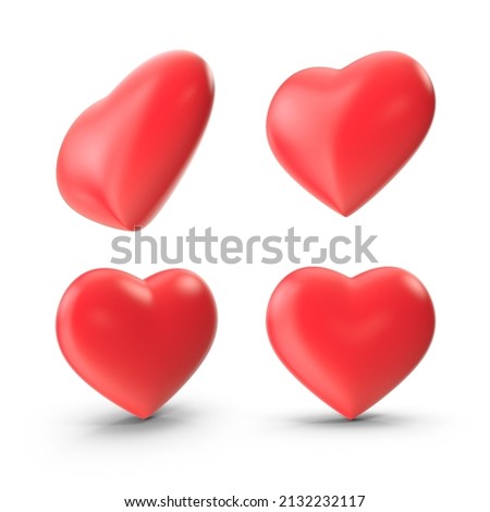 red hearth four angle 3d rendering