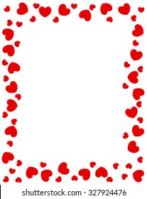 Red hearts border for valentines day designs