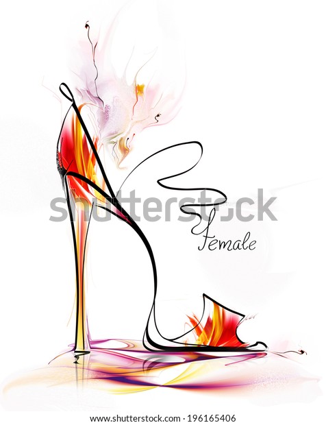 red bottom heels drawing