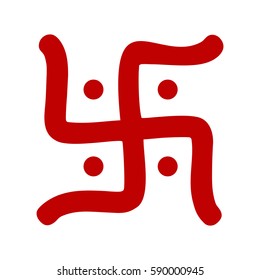 Red Hindu Swastika Religious Symbol Over Stock Illustration 590000945 ...