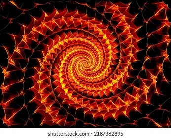 Red Hot Lava Spiral On A Black Background