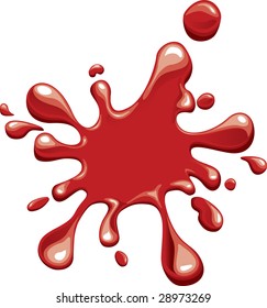 Photo Red Paint Splash Isolated On Stock Photo (Edit Now) 34164415