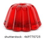 Red jelly isolated on white background. 3D illustration.