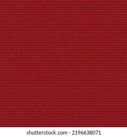 Red knitted seamless pattern winter wool knitted texture, Christmas and New Year decoration, Knitting sweater texture illustration