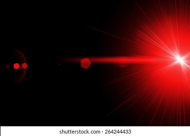 Red Laser Ray On Black Background