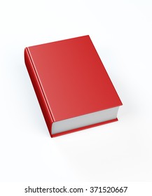 Red leather book on white background. Isolated on white background. Clipping path is included.