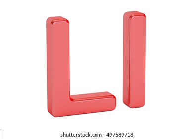 Red Letter L Alphabet 3d Rendering Stock Illustration 497589718 ...