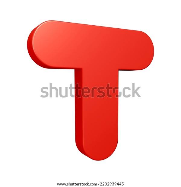 Red Letter T 3d Render Isolated Stock Illustration 2202939445 ...