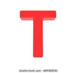 Red Letter T 3d Rendering Graphic Stock Illustration 689080030 ...