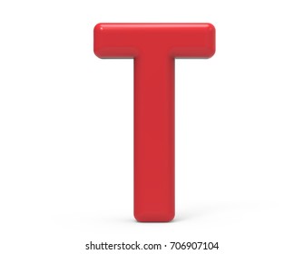 Red Letter T 3d Rendering Red Stock Illustration 706907104 