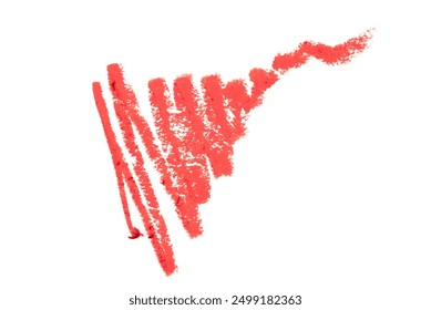 Red lip liner stroke isolated on white background - Powered by Shutterstock