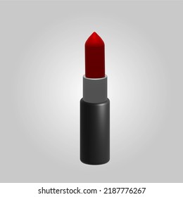 Red lipstick    3D Illustration isolated grey gradient background