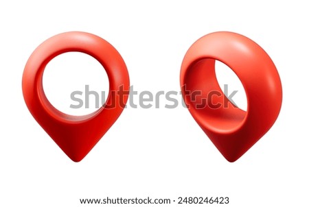 Red location marker sign, 3d rendering. 3D illustration.
