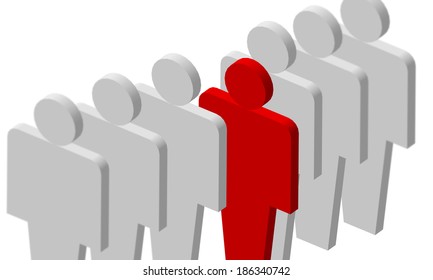 Red Man Symbol Stand Out Row Stock Illustration 186340742 | Shutterstock