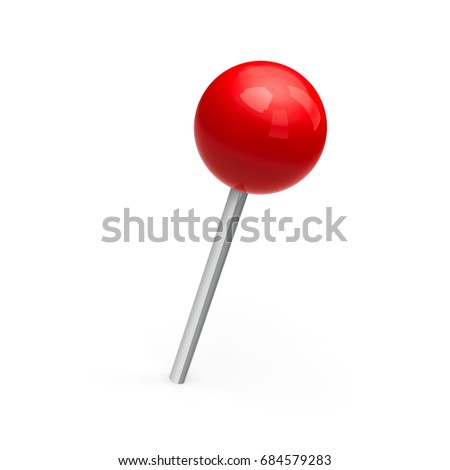 Red map marker isolated on white background, three-dimensional rendering, 3D illustration