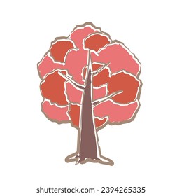 Red maple tree illustration