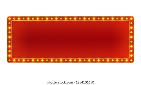 Red Marquee Gold Light Board Sign Stock Illustration 1254101650 ...