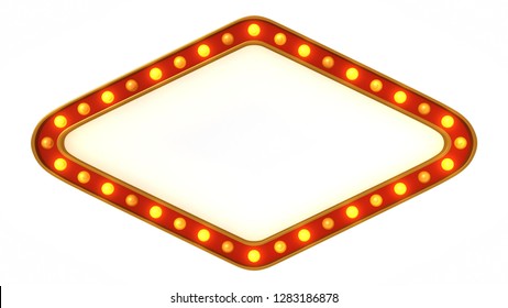 Red Marquee Gold Light Board Sign Stock Illustration 1283186878 ...