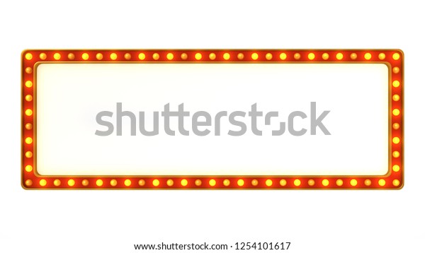 Red Marquee Gold Light Board Sign Stock Illustration 1254101617