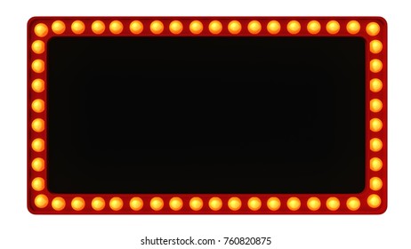 Red Marquee Light Board Sign Retro Stock Illustration 760820875 ...