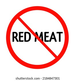 Red Meat Not Allowed Sign Icon Illustration 