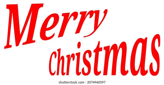 Red Merry Christmas Font Gradient Font On A White Background