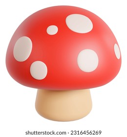 Red Mushroom icon 3d