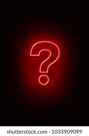 Red Neon Question Mark Sign