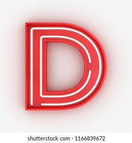 Red Neon Sign Alphabet 3d Render