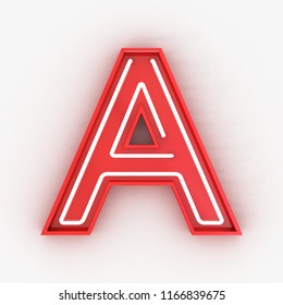 Red Neon Sign Alphabet 3d Render