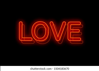 Neon Love Text On Brick Wall Stock Vector (Royalty Free) 1250129452 ...