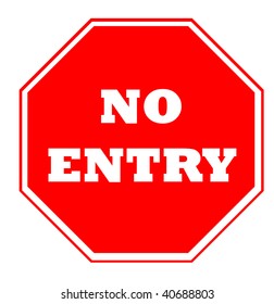 Red no entry sign isolated on white background. - Shutterstock ID 40688803