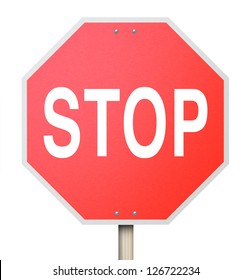 Red Octogon Shapped Stop Sign Isolated Stock Illustration 126722234 ...