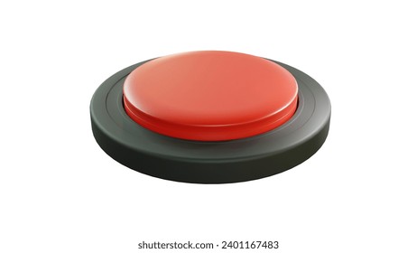 Red off button render on white background.