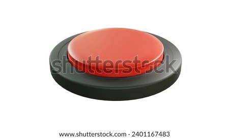 Red off button render on white background.