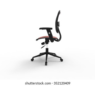 Red Office Chair Side View Variation