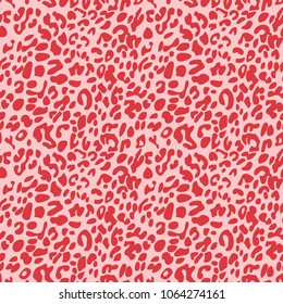 Red On Pink Leopard Print Seamless Repeat Pattern Background