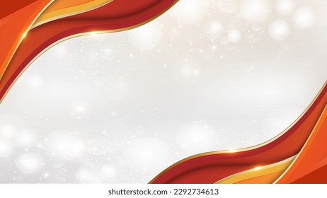 Red Orange Golden Royal Awards Graphics Background. Line Wave Elegant Shine Modern Template.   Sleek Shape Luxury Premium Corporate Template. Classy Abstract Certificate Banner Dynamic Design. - Powered by Shutterstock